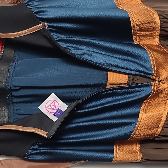 CESAR ARELLANES Multicolor Sleeveless Halter Dress Wrap Neck Size Small - Picture 10 of 14